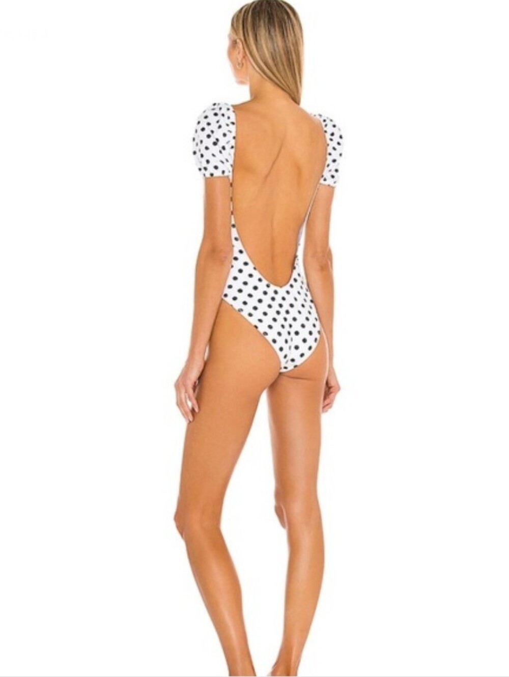 Caroline Constas Delos White Polka Dot One Piece Swimsuit Size XS NWT - Picture 3 of 5